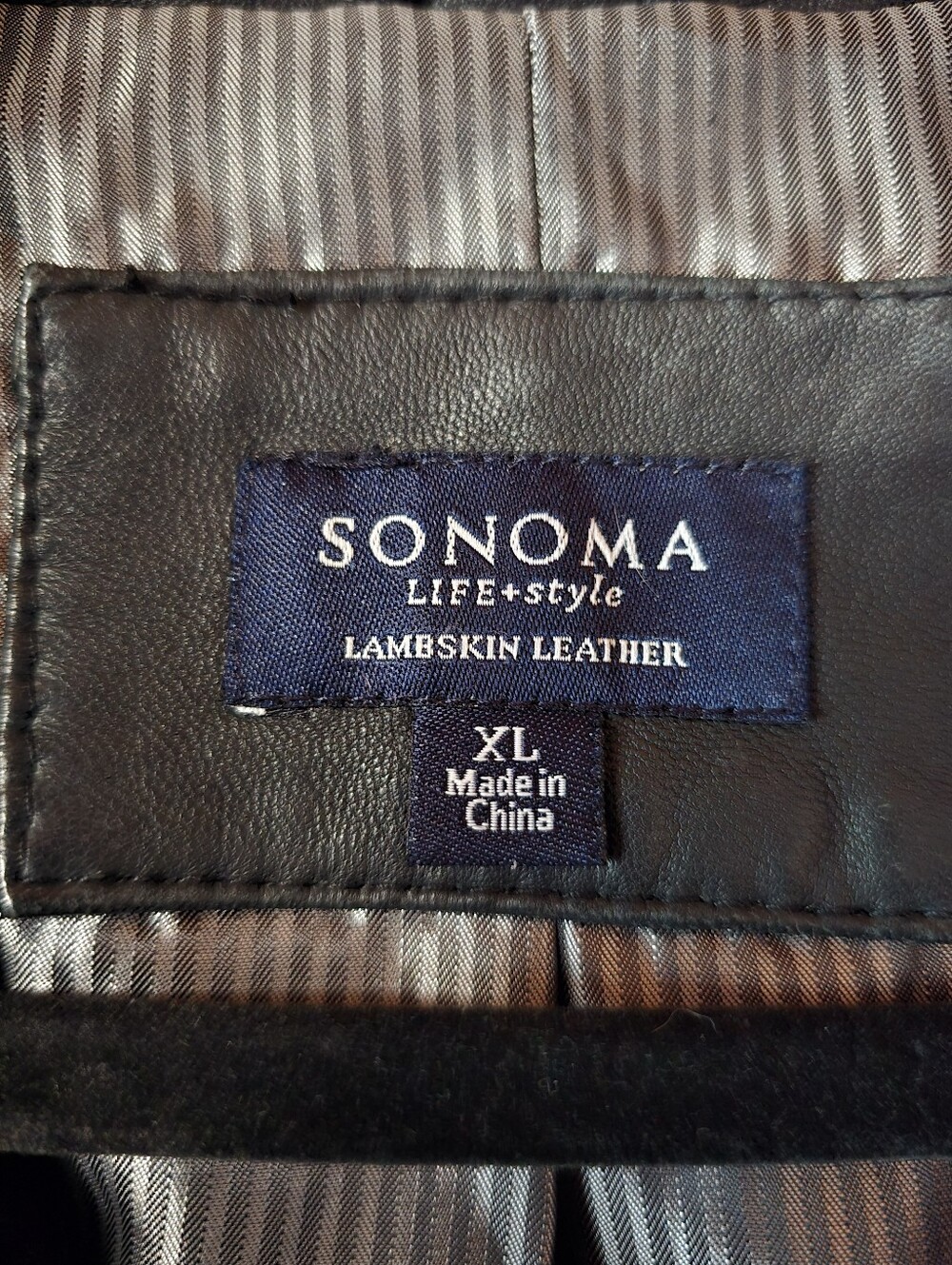 Vintage Sonoma Lambskin Genuine Leather Jacket Whipstitch XL - Picture 5 of 11